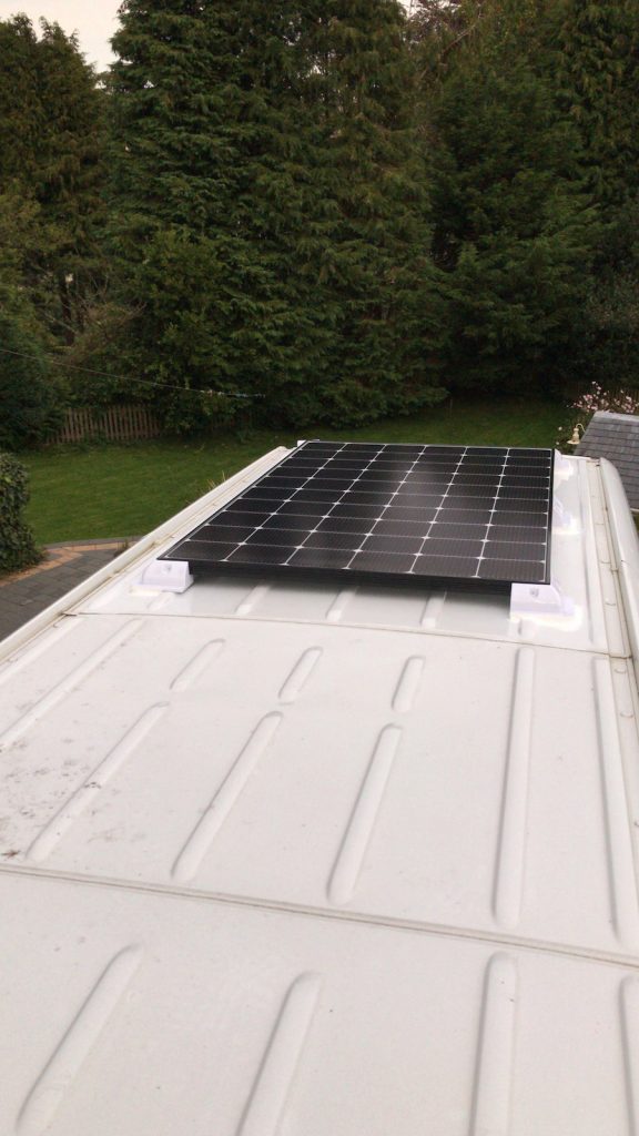 Attached solar panels with sikaflex