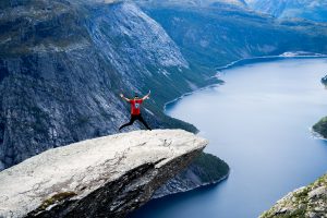 jumping on trolltunga